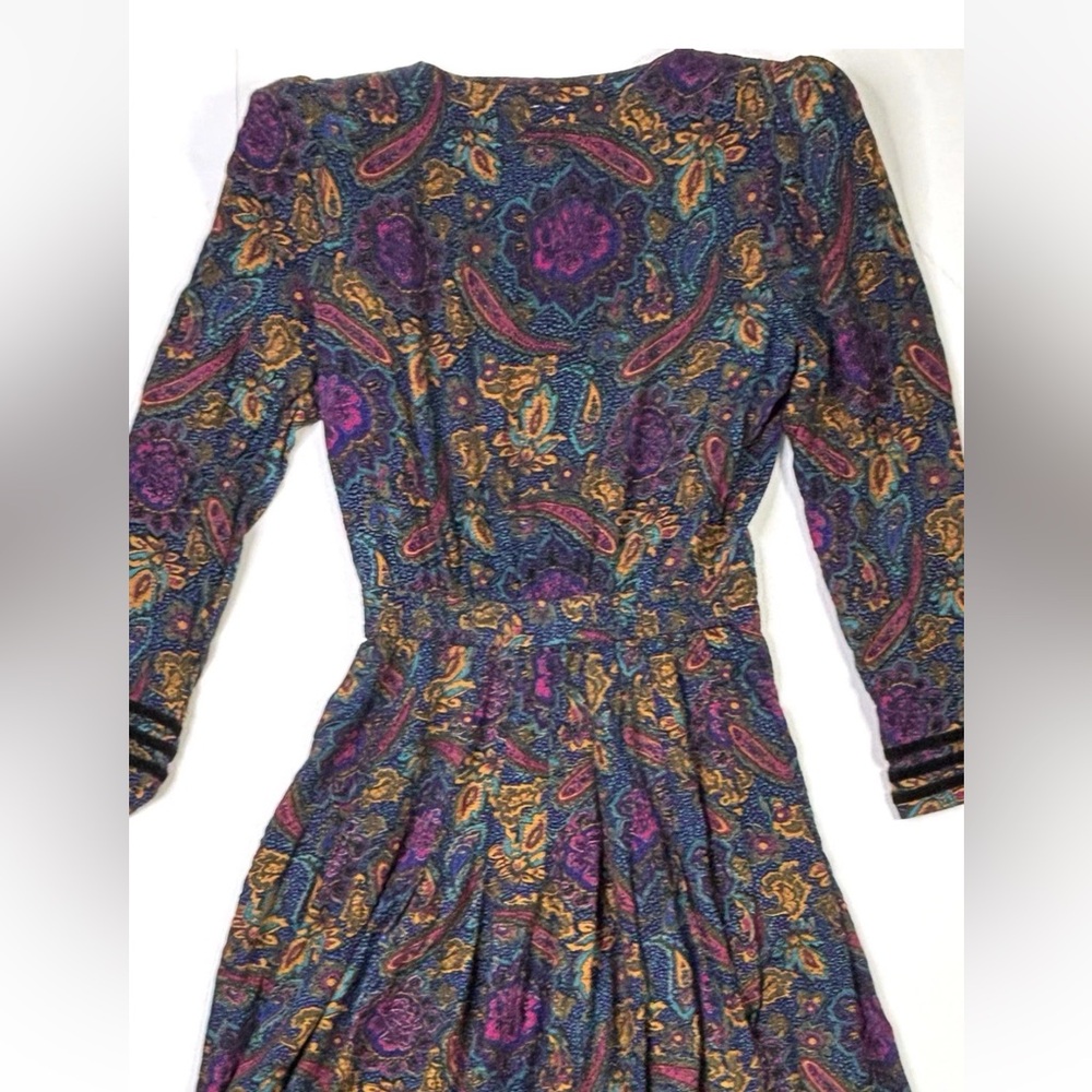 Kathie Lee For Plaza South Dress Women’s Medium (8-10) Vintage Button Paisley - Picture 10 of 10
